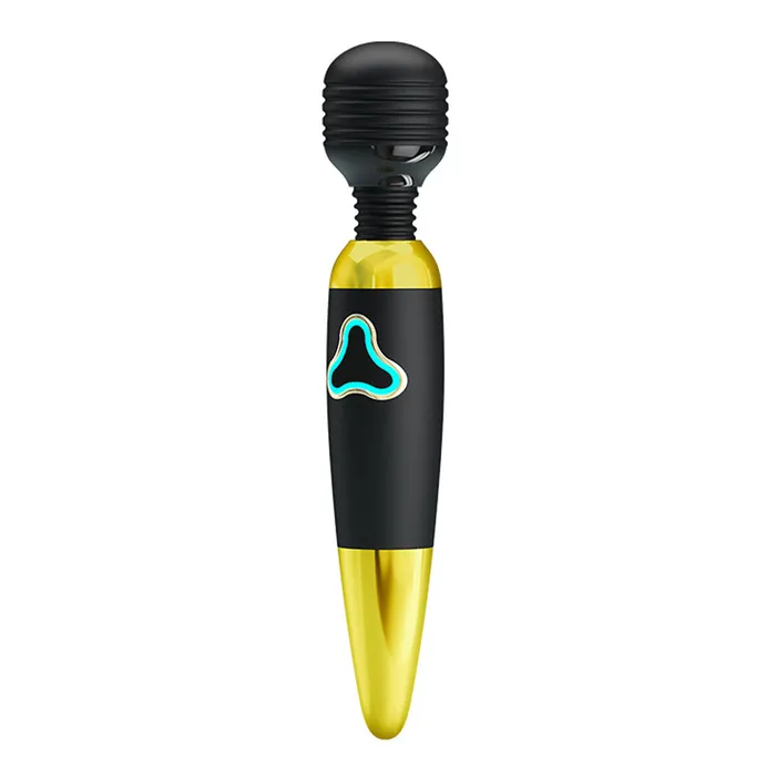 Vibrators Pretty Love Pretty Love Body Wand With Led Light Black and Gold