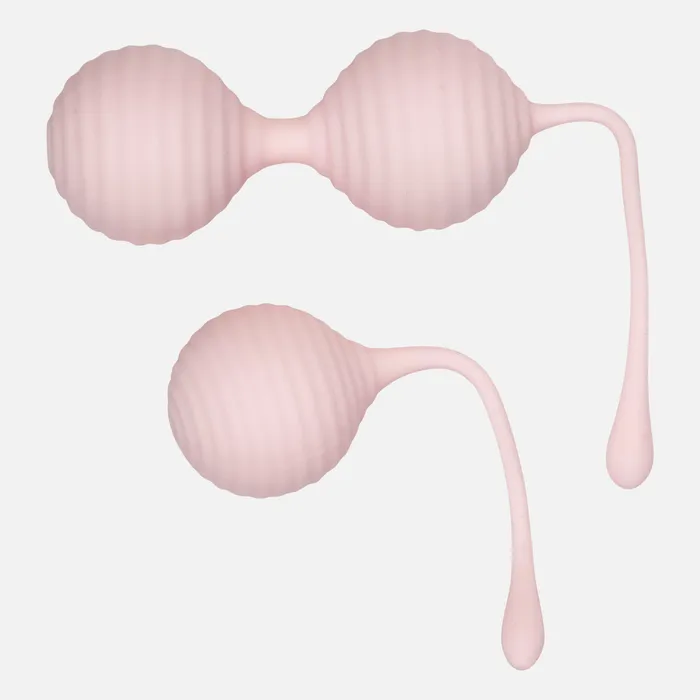 Anal Par Femme 2Piece Silicone Kegel Training Set Blush Pink
