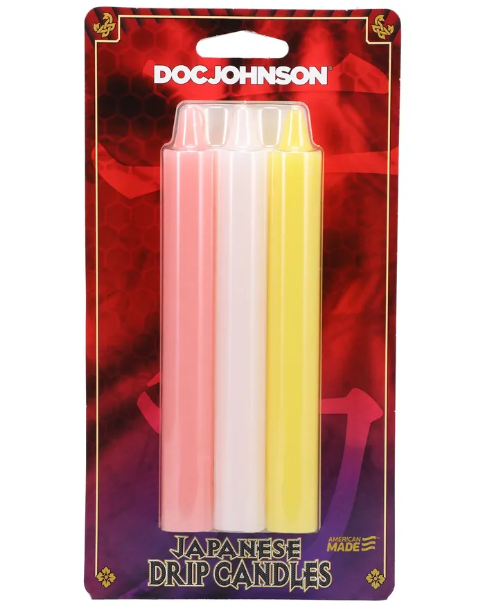 Japanese Drip Candles 3 Pack Pink White Yellow Doc Johnson Vibrators
