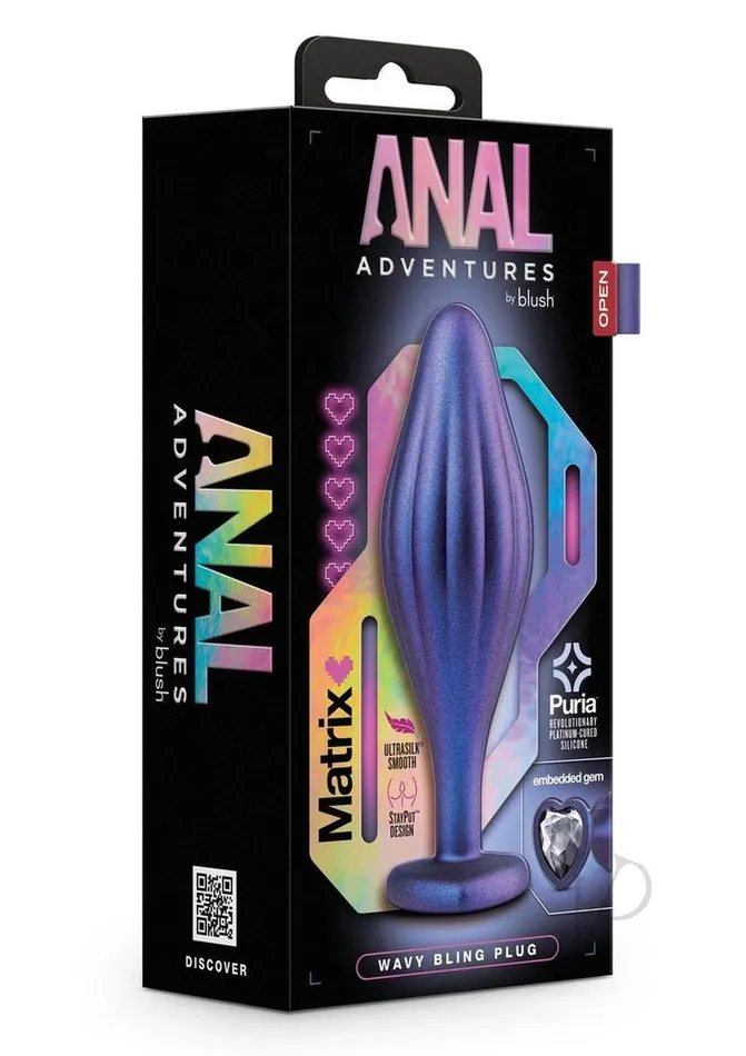 Anal Adventures Anal Anal Adventures Matrix Wavy Bling Silicone Plug Sapphire Blue Anal Adventures Anal Anal Adventures Matrix Wavy Bling Silicone Plug Sapphire Blue