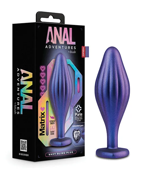 Anal Adventures Anal Anal Adventures Matrix Wavy Bling Silicone Plug Sapphire Blue Anal Adventures Anal Anal Adventures Matrix Wavy Bling Silicone Plug Sapphire Blue