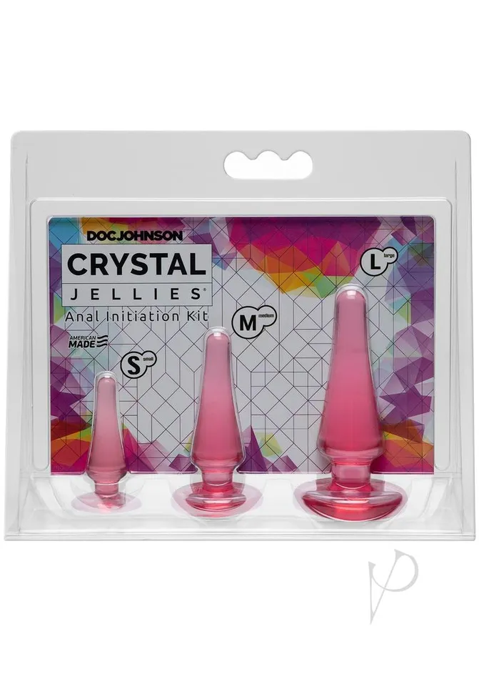 Anal Crystal Jellies Crystal Jellies Anal Initiation 3 Piece Kit Pink