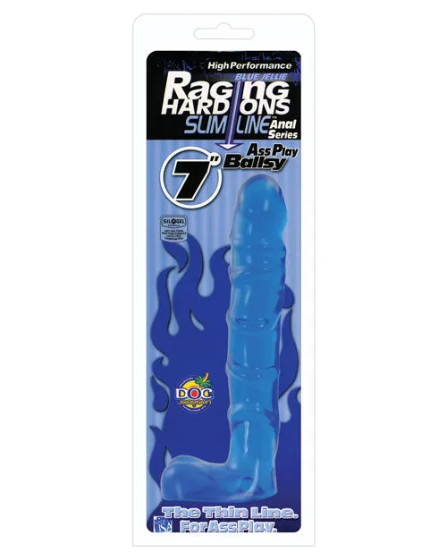 Anal Doc Johnson Raging HardOns Slimline Anal Series Ass Play Ballsy Dildo with Balls 7in Cobalt Blue Anal Doc Johnson Raging HardOns Slimline Anal Series Ass Play Ballsy Dildo with Balls 7in Cobalt Blue