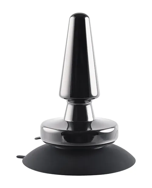 Anal Evolved Beginner Metal Plug Rechargeable Vibrating Anal Plug Black