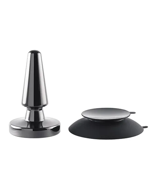 Anal Evolved Beginner Metal Plug Rechargeable Vibrating Anal Plug Black