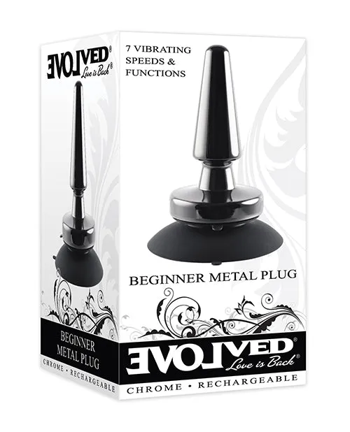Anal Evolved Beginner Metal Plug Rechargeable Vibrating Anal Plug Black