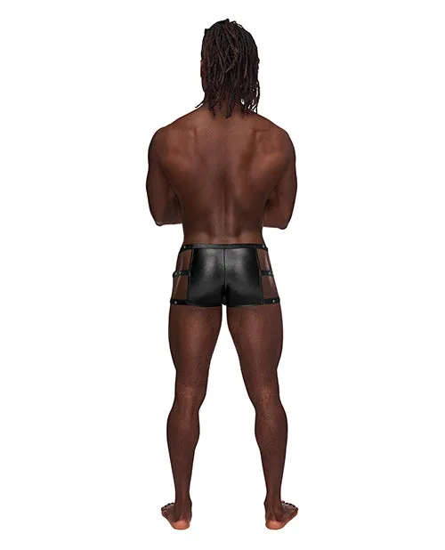 Anal Male Power Fetish Vulcan Nylon Spandex Caged Short Black SM Anal Male Power Fetish Vulcan Nylon Spandex Caged Short Black SM