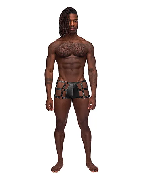 Anal Male Power Fetish Vulcan Nylon Spandex Caged Short Black SM Anal Male Power Fetish Vulcan Nylon Spandex Caged Short Black SM