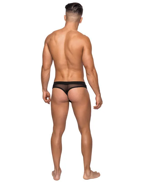 Anal Male Power Hoser Stretch Mesh Thong Black SM