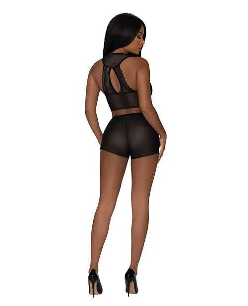Anal Modern Romance Tie Front Halter Tap Pant Black LXL Exposed Anal Modern Romance Tie Front Halter Tap Pant Black LXL Exposed
