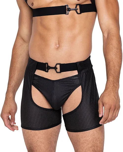 Anal Roma Confidential Master Chaps wHook Ring Closure Rear Cut Out Black SM Anal Roma Confidential Master Chaps wHook Ring Closure Rear Cut Out Black SM