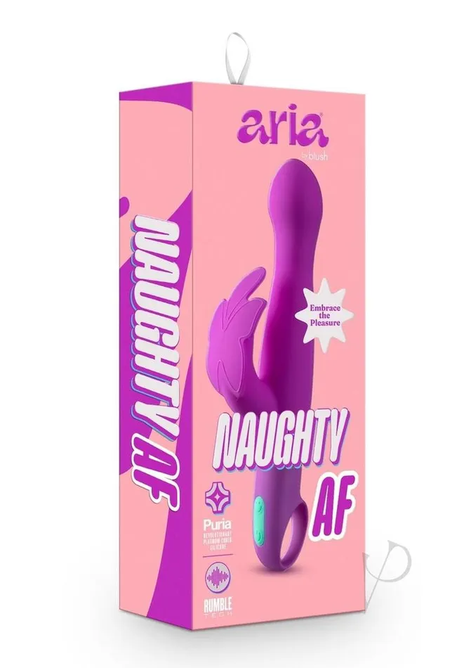 Aria Naughty AF Silicone Rabbit Vibrator Plum Aria Female Sex Toys