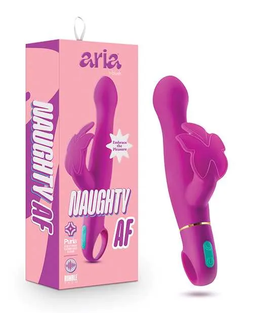 Aria Naughty AF Silicone Rabbit Vibrator Plum Aria Female Sex Toys
