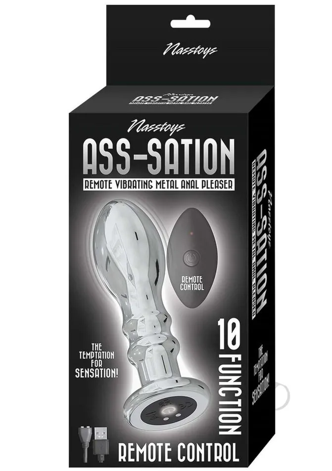 Ass Sation Male Sex Toys AssSation Rechargeable Vibrating Metal Anal Pleaser with Remote Control Silver Ass Sation Male Sex Toys AssSation Rechargeable Vibrating Metal Anal Pleaser with Remote Control Silver