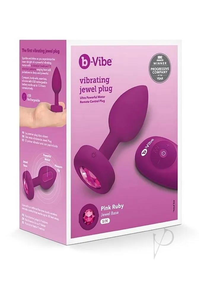 BVibe Vibrating Jewel Plug Rechargeable Silicone Anal Plug with Remote Control SmallMedium Fuchsia B Vibe Male Sex Toys BVibe Vibrating Jewel Plug Rechargeable Silicone Anal Plug with Remote Control SmallMedium Fuchsia B Vibe Male Sex Toys