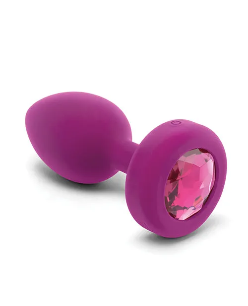 BVibe Vibrating Jewel Plug Rechargeable Silicone Anal Plug with Remote Control SmallMedium Fuchsia B Vibe Male Sex Toys BVibe Vibrating Jewel Plug Rechargeable Silicone Anal Plug with Remote Control SmallMedium Fuchsia B Vibe Male Sex Toys