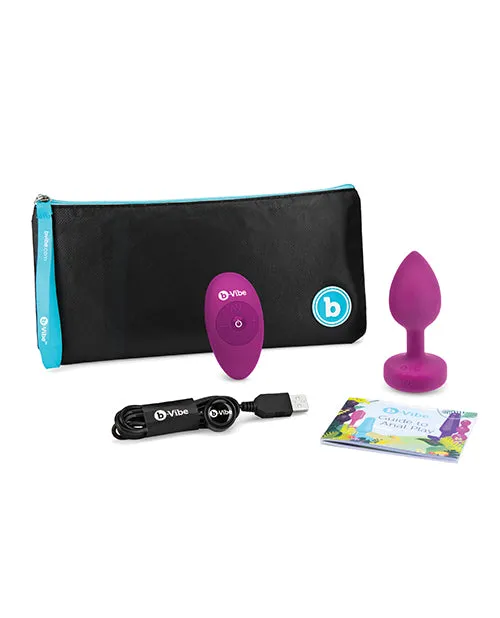 BVibe Vibrating Jewel Plug Rechargeable Silicone Anal Plug with Remote Control SmallMedium Fuchsia B Vibe Male Sex Toys BVibe Vibrating Jewel Plug Rechargeable Silicone Anal Plug with Remote Control SmallMedium Fuchsia B Vibe Male Sex Toys