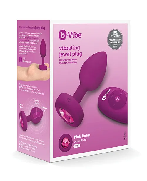 BVibe Vibrating Jewel Plug Rechargeable Silicone Anal Plug with Remote Control SmallMedium Fuchsia B Vibe Male Sex Toys BVibe Vibrating Jewel Plug Rechargeable Silicone Anal Plug with Remote Control SmallMedium Fuchsia B Vibe Male Sex Toys
