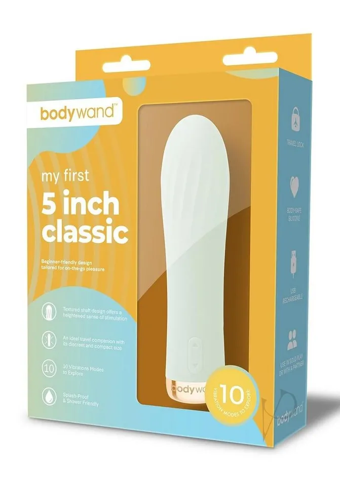 Bodywand Vibrators Bodywand My First 5 Inch Classic Silicone Rechargeable Vibrator Light Blue Bodywand Vibrators Bodywand My First 5 Inch Classic Silicone Rechargeable Vibrator Light Blue