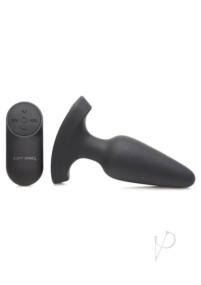 Booty Sparks Laser F Me Rechargeable Silicone Anal Plug with Remote Control Medium Black with Red Light Booty Sparks Male Sex Toys