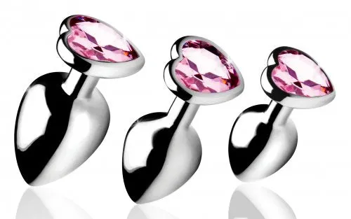 Booty Sparks Pink Heart Gem Anal Plug Set SimpleeDiscreet Anal