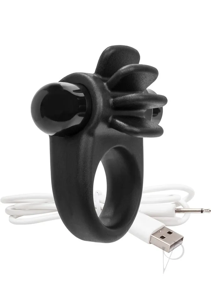 Charged Charged Skooch Rechargeable Vibrating Silicone Cock Ring Black Male Sex Toys