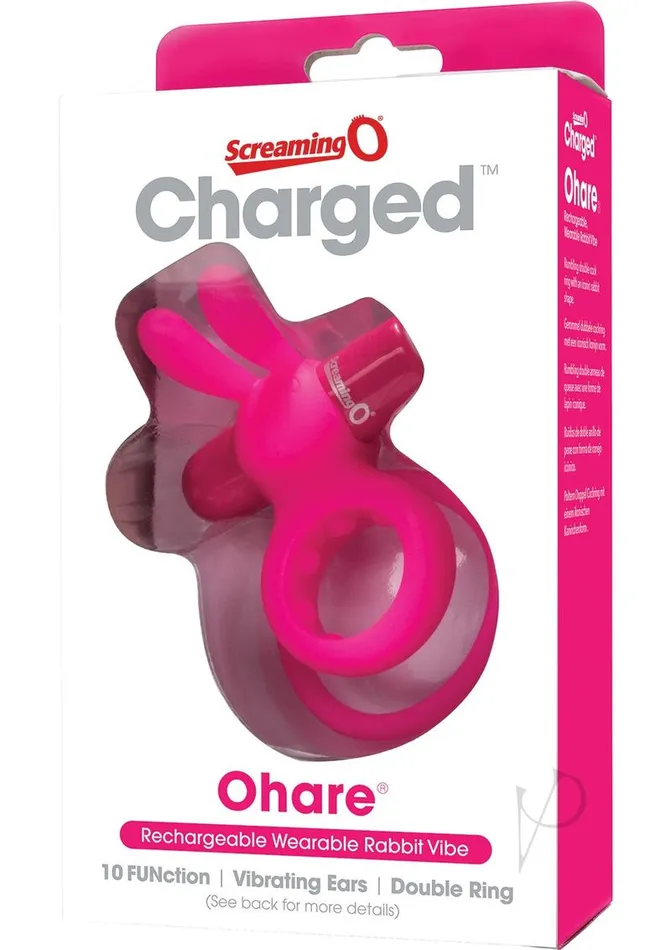 Charged Vibrators Charged Ohare Rechargeable Silicone Rabbit Cock Ring Pink Charged Vibrators Charged Ohare Rechargeable Silicone Rabbit Cock Ring Pink