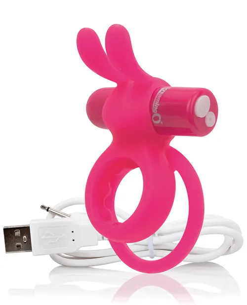 Charged Vibrators Charged Ohare Rechargeable Silicone Rabbit Cock Ring Pink