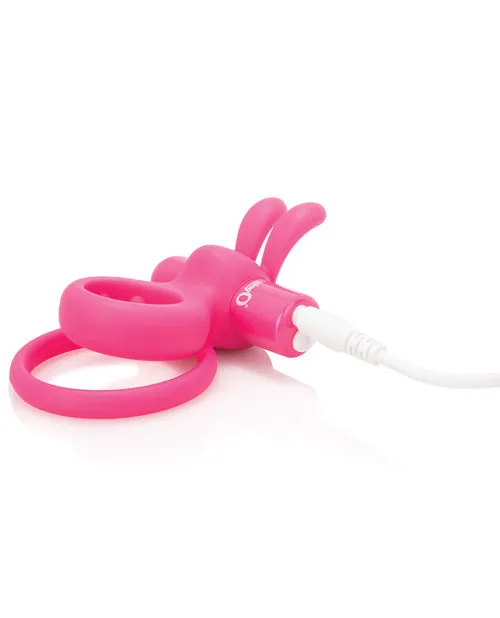 Charged Vibrators Charged Ohare Rechargeable Silicone Rabbit Cock Ring Pink