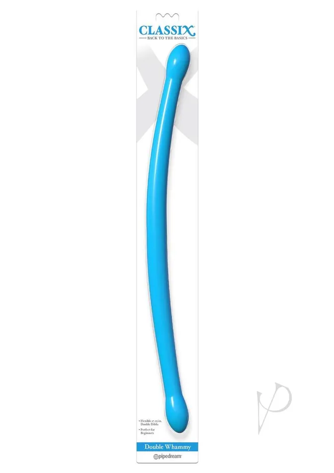 Classix Double Whammy Double Dildo 1725in Blue Classix Dildos