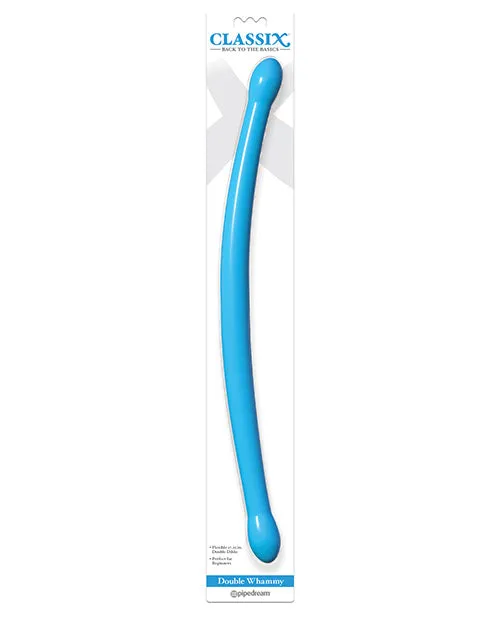 Classix Double Whammy Double Dildo 1725in Blue Classix Dildos