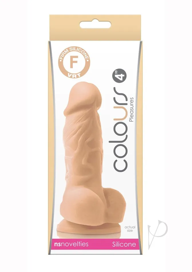 Colours Pleasures Silicone Dildo 4in Vanilla Colours Dildos