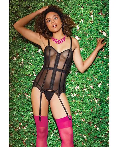 Coquette Anal Powernet Fully Boned Corset wLaceUp Back Black SM Coquette Anal Powernet Fully Boned Corset wLaceUp Back Black SM