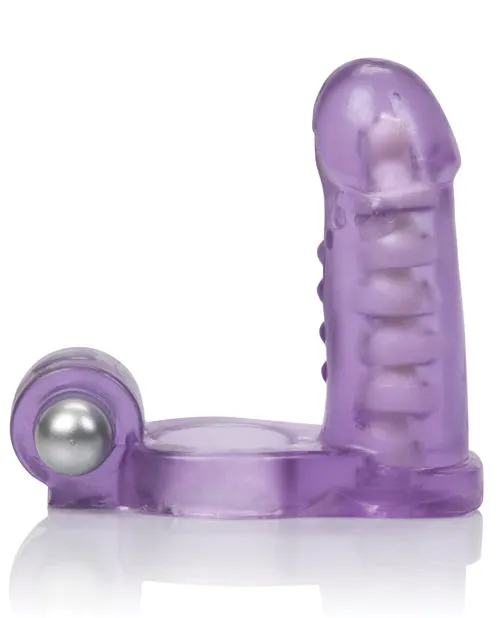 Couples Enhancers Double Diver Vibrating Enhancer with Flexible Penetrator 3 Speed Removable Bullet Clear Female Sex Toys