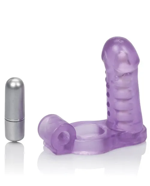 Couples Enhancers Double Diver Vibrating Enhancer with Flexible Penetrator 3 Speed Removable Bullet Clear Female Sex Toys