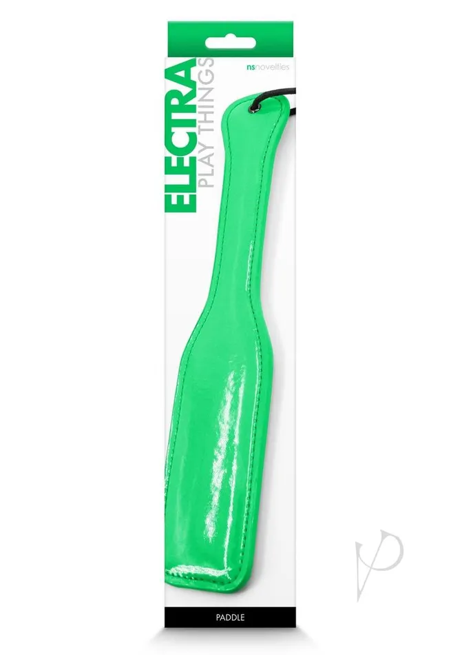 Couples Electra Play Things PU Leather Paddle Green Electra Play Things