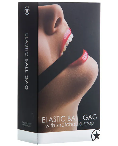 Couples Ouch Ouch Elastic Ball Gag with Stretchable Strap Black