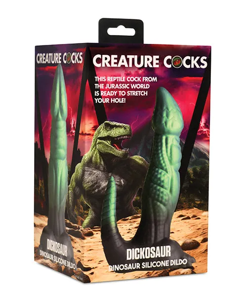 Creature Cocks Dickosaur Dinosaur Silicone Dildo GreenBlack Creature Cocks Dildos