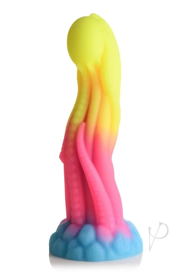 Creature Cocks Dildos Creature Cocks TentaGlow GlowinTheDark Silicone Dildo BluePinkYellow