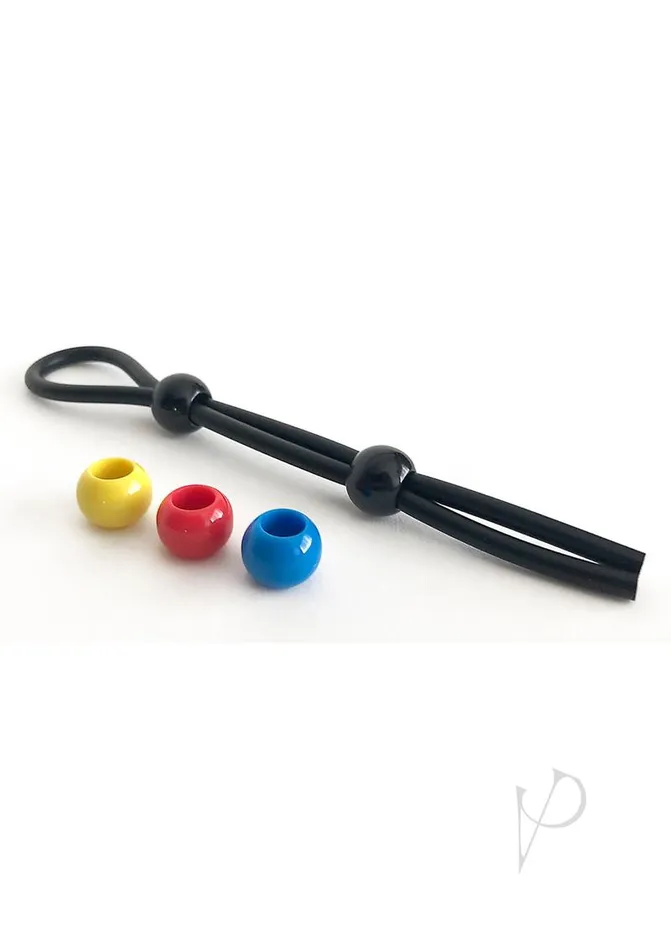 Dildos Boneyard Boneyard Double Slide Cock Leash 3X Stretch Silicone Cock Tie Black and Multicolor