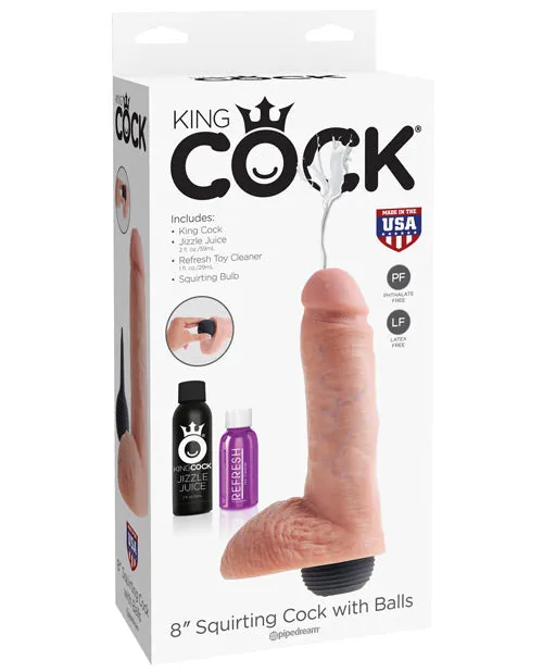 Dildos King Cock King Cock Squirting Dildo with Balls 8in Vanilla Dildos King Cock King Cock Squirting Dildo with Balls 8in Vanilla