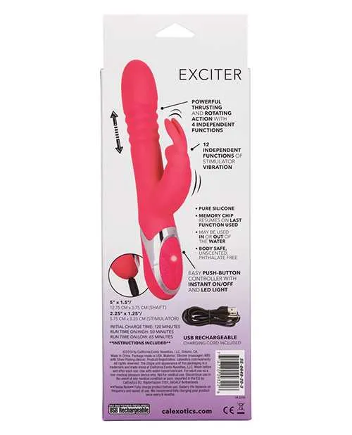 Enchanted Enchanted Exciter Rechargeable Silicone Thrusting Rabbit Vibrator Pink Vibrators