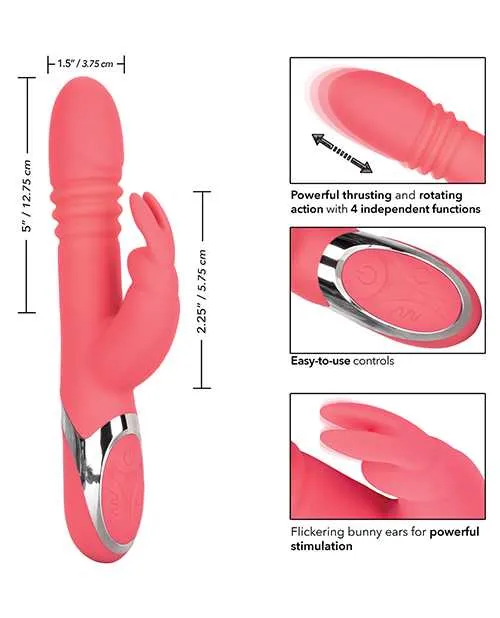 Enchanted Enchanted Exciter Rechargeable Silicone Thrusting Rabbit Vibrator Pink Vibrators