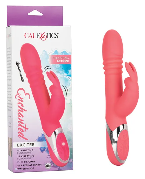 Enchanted Enchanted Exciter Rechargeable Silicone Thrusting Rabbit Vibrator Pink Vibrators