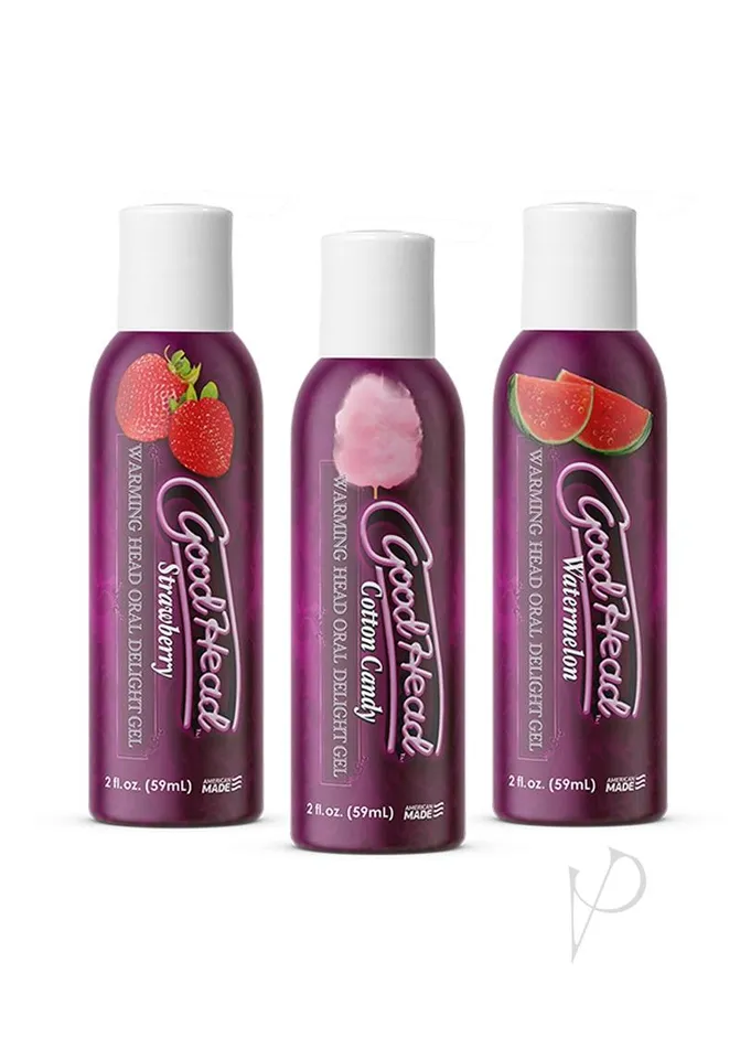 Enhancers GoodHead Warming Head Oral Delight Water Based Gel 3pc Set Assorted Flavors Good Head