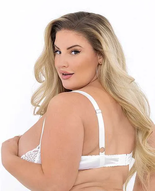 Escante Couples Lace Bra wUnderwire Boning Cups White 40