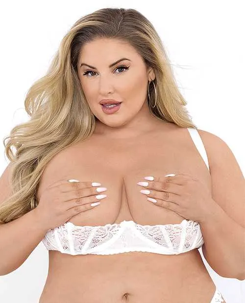 Escante Couples Lace Bra wUnderwire Boning Cups White 40 Escante Couples Lace Bra wUnderwire Boning Cups White 40