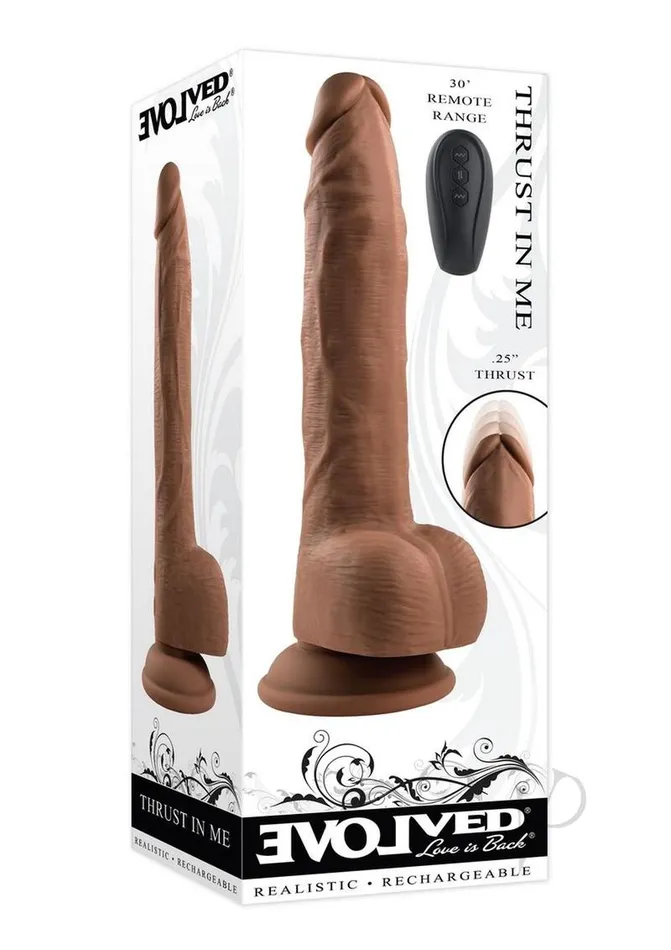 Evolved Female Sex Toys Thrust In Me Rechargeable Silicone Thrusting Vibrating Realistic Dong with Remote Control Chocolate Evolved Female Sex Toys Thrust In Me Rechargeable Silicone Thrusting Vibrating Realistic Dong with Remote Control Chocolate