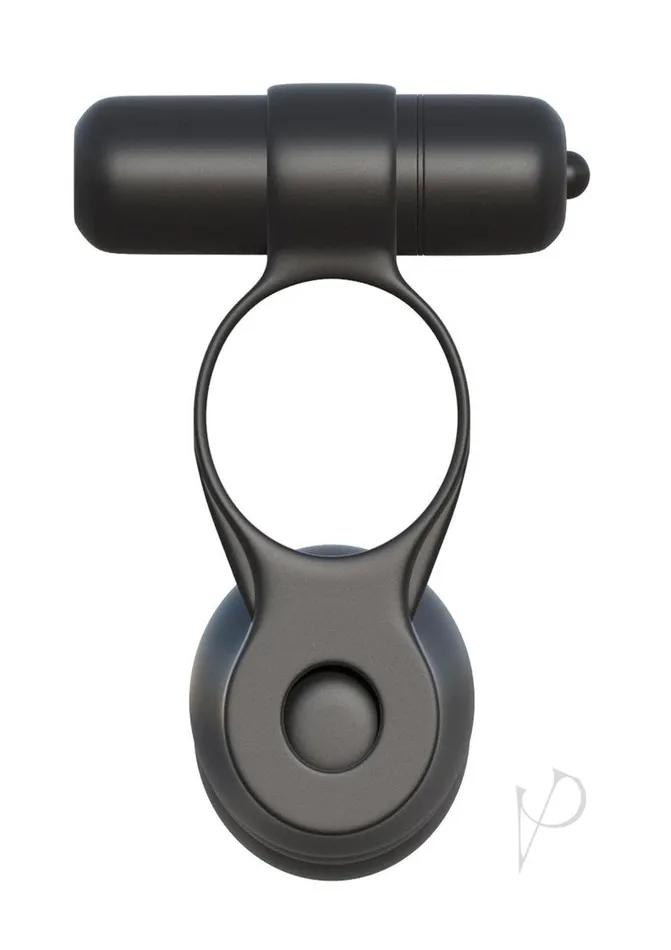 Fantasy C Ringz Couples Fantasy CRingz Posable Partner Double Penetrator Cock Ring with Bullet Black