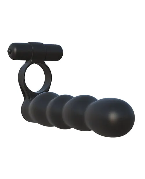 Fantasy C Ringz Couples Fantasy CRingz Posable Partner Double Penetrator Cock Ring with Bullet Black